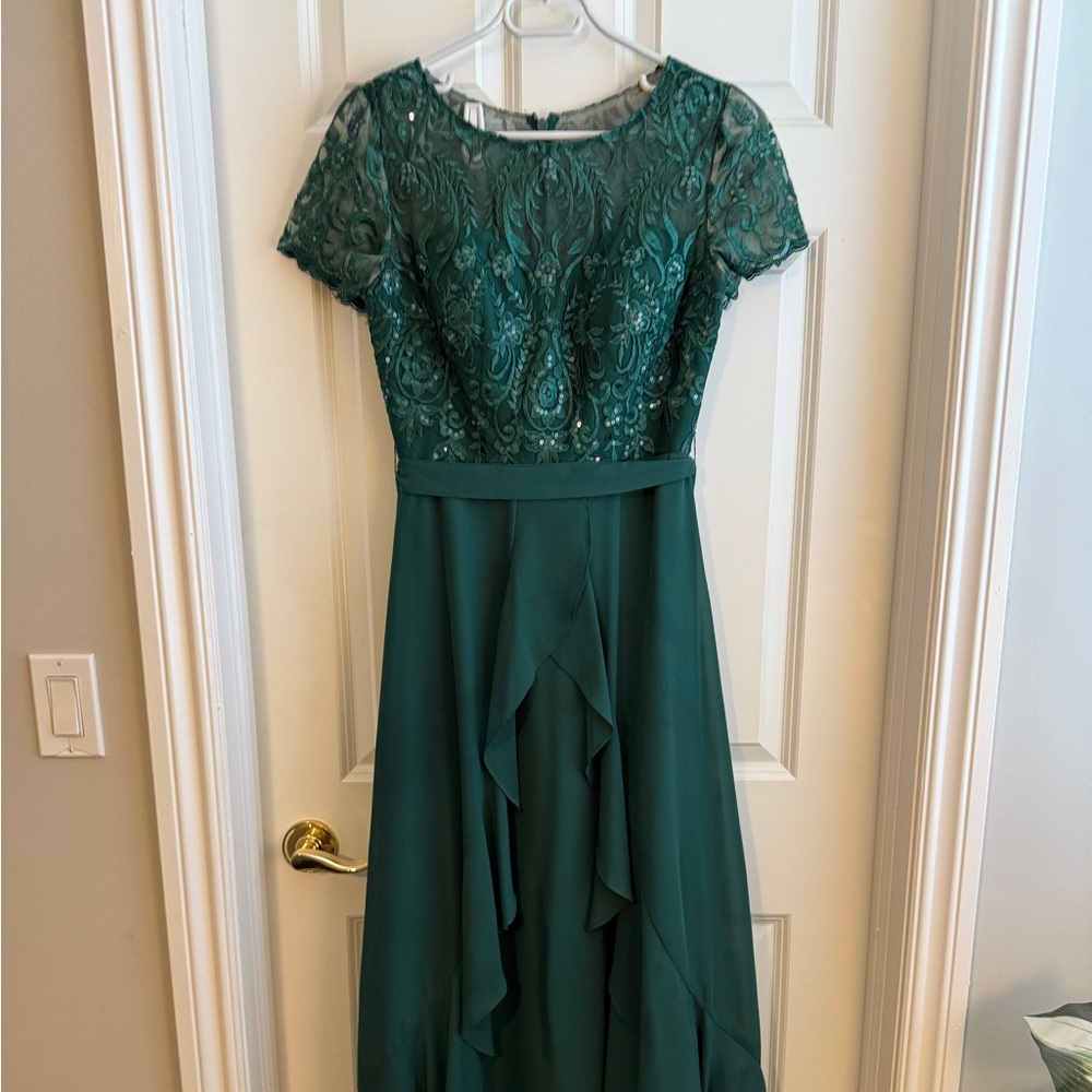 JJs House Teal Lace High Low Dress